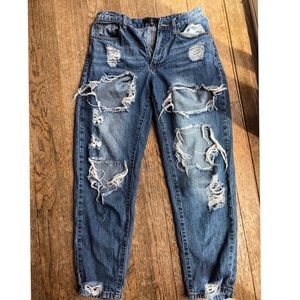 Petite Blue Ripped Jeans